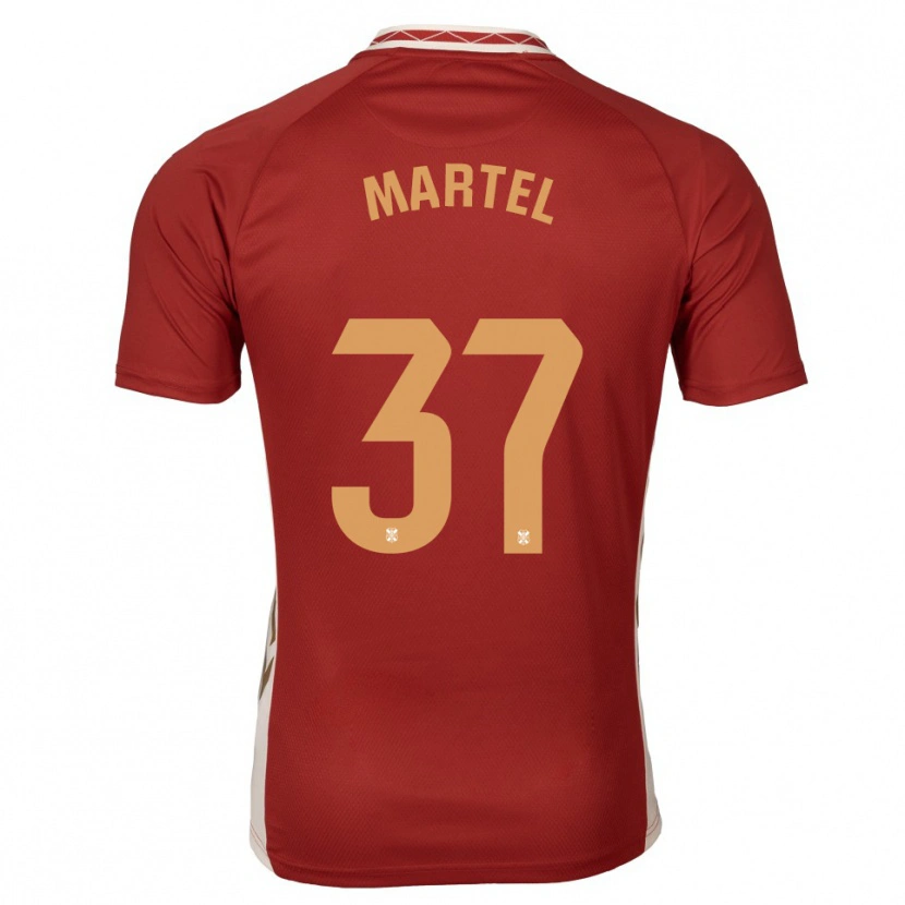 Danxen Hombre Camiseta Kevin Martel #37 Borgoña Dorado 2ª Equipación 2025/26 La Camisa