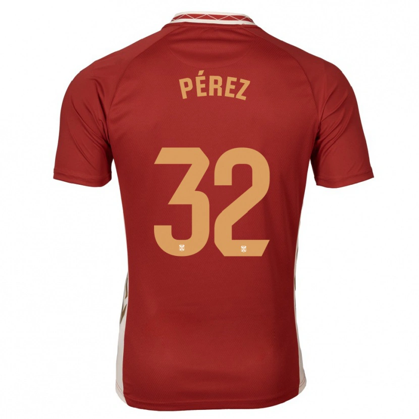 Danxen Hombre Camiseta Joel Pérez #32 Borgoña Dorado 2ª Equipación 2025/26 La Camisa