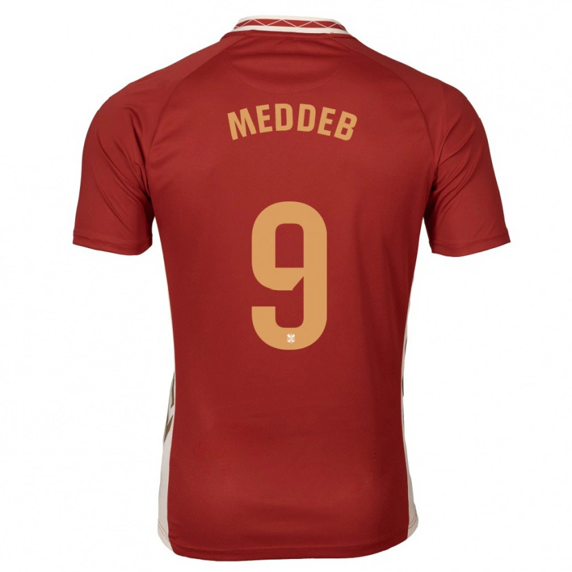 Danxen Hombre Camiseta Walid Meddeb #9 Borgoña Dorado 2ª Equipación 2025/26 La Camisa