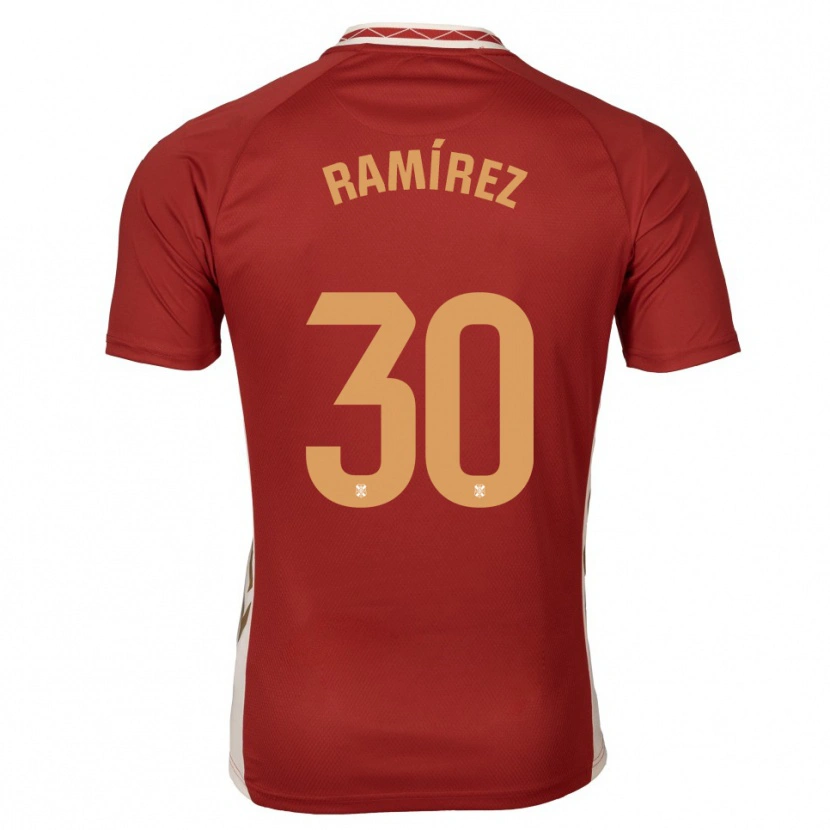 Danxen Hombre Camiseta Álex Ramírez #30 Borgoña Dorado 2ª Equipación 2025/26 La Camisa