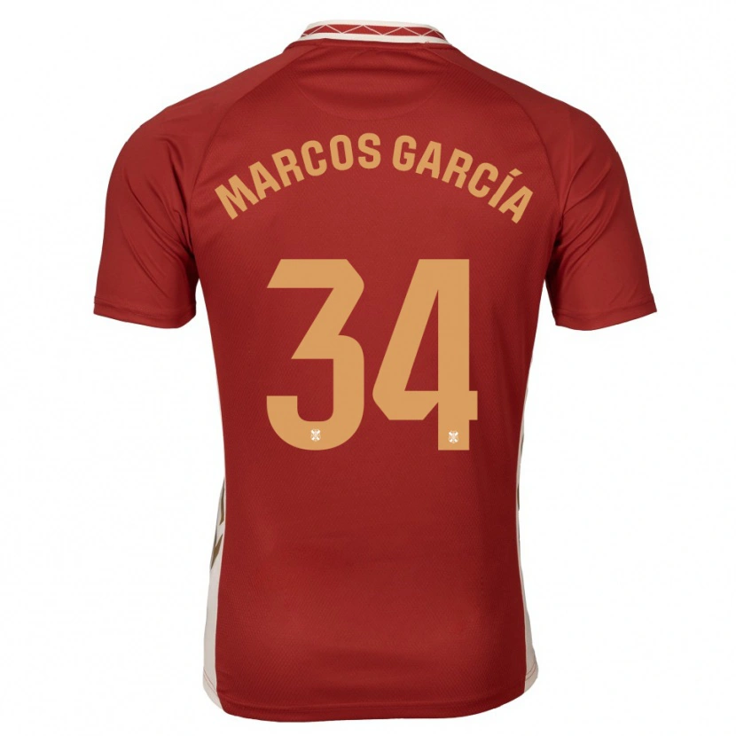 Danxen Hombre Camiseta Marcos García #34 Borgoña Dorado 2ª Equipación 2025/26 La Camisa