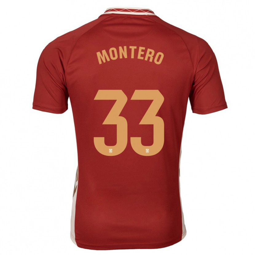 Danxen Hombre Camiseta Manuel Montero #33 Borgoña Dorado 2ª Equipación 2025/26 La Camisa