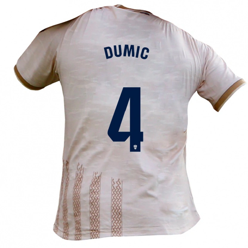 Danxen Hombre Camiseta Dario Dumic #4 Blanquecino Marrón 2ª Equipación 2025/26 La Camisa