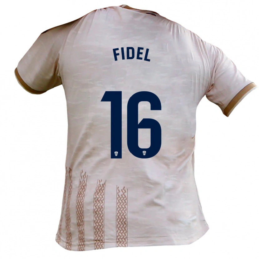 Danxen Hombre Camiseta Fidel #16 Blanquecino Marrón 2ª Equipación 2025/26 La Camisa