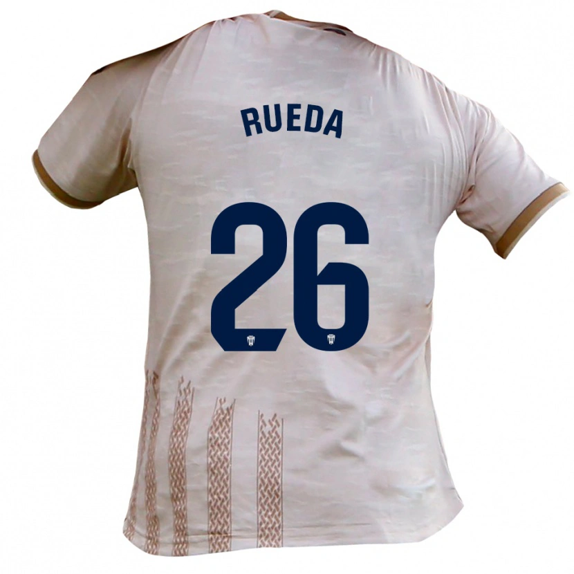Danxen Hombre Camiseta Carlos Rueda #26 Blanquecino Marrón 2ª Equipación 2025/26 La Camisa