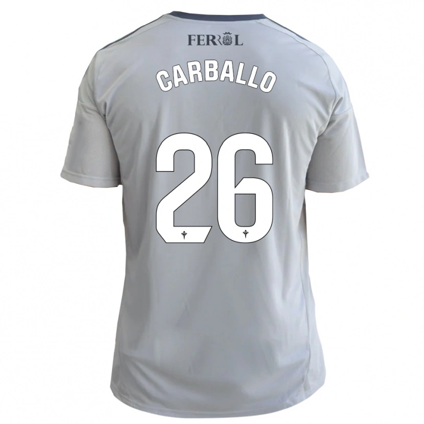 Danxen Hombre Camiseta David Carballo #26 Gris Plata 2ª Equipación 2025/26 La Camisa