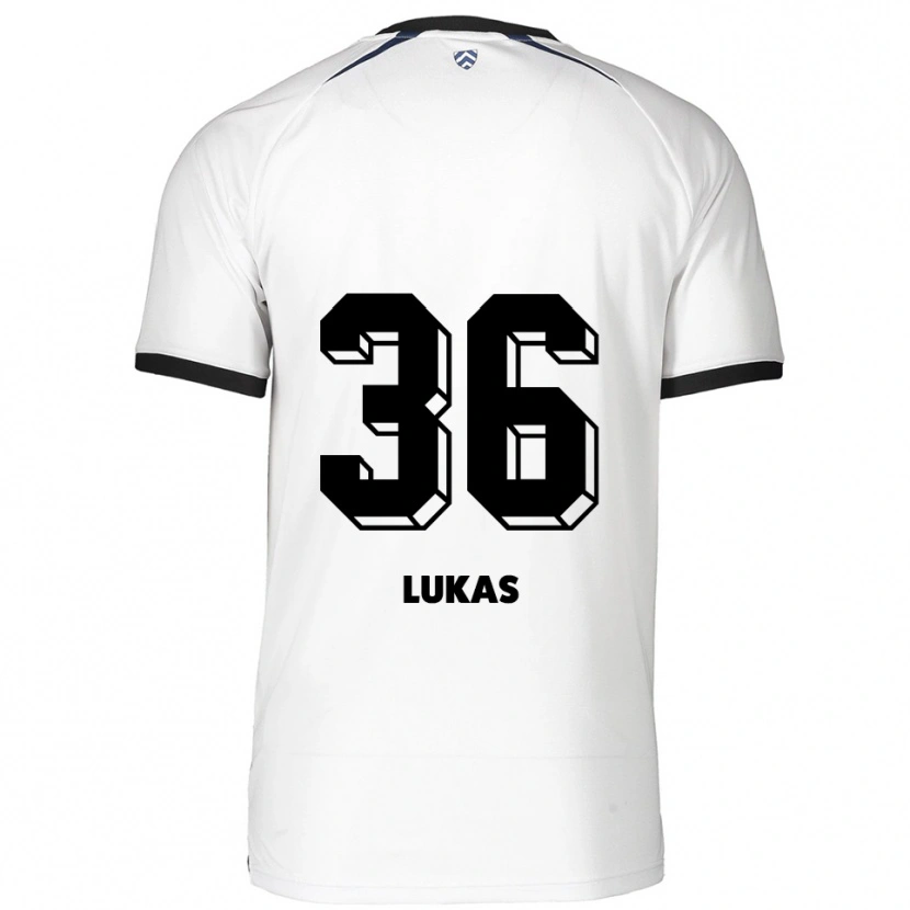 Danxen Hombre Camiseta Justin Lukas #36 Blanco Negro 2ª Equipación 2025/26 La Camisa