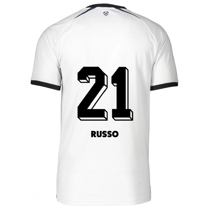 Danxen Hombre Camiseta Stefano Russo #21 Blanco Negro 2ª Equipación 2025/26 La Camisa