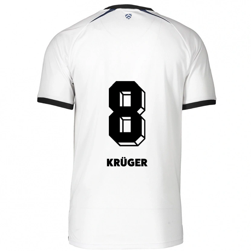 Danxen Hombre Camiseta Tom Krüger #8 Blanco Negro 2ª Equipación 2025/26 La Camisa