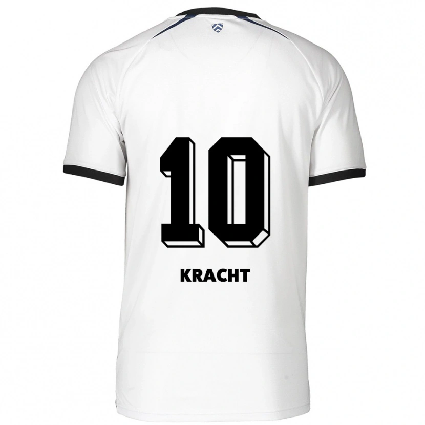 Danxen Hombre Camiseta Julien-Noah Kracht #10 Blanco Negro 2ª Equipación 2025/26 La Camisa