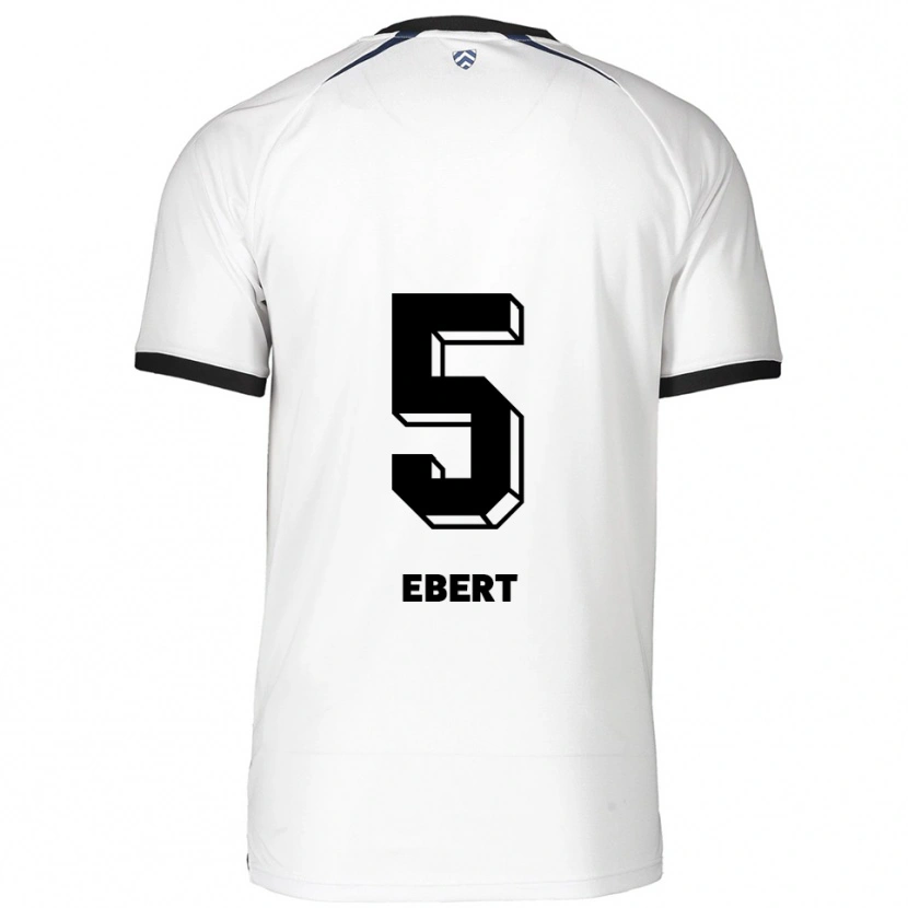 Danxen Hombre Camiseta Phine Ebert #5 Blanco Negro 2ª Equipación 2025/26 La Camisa