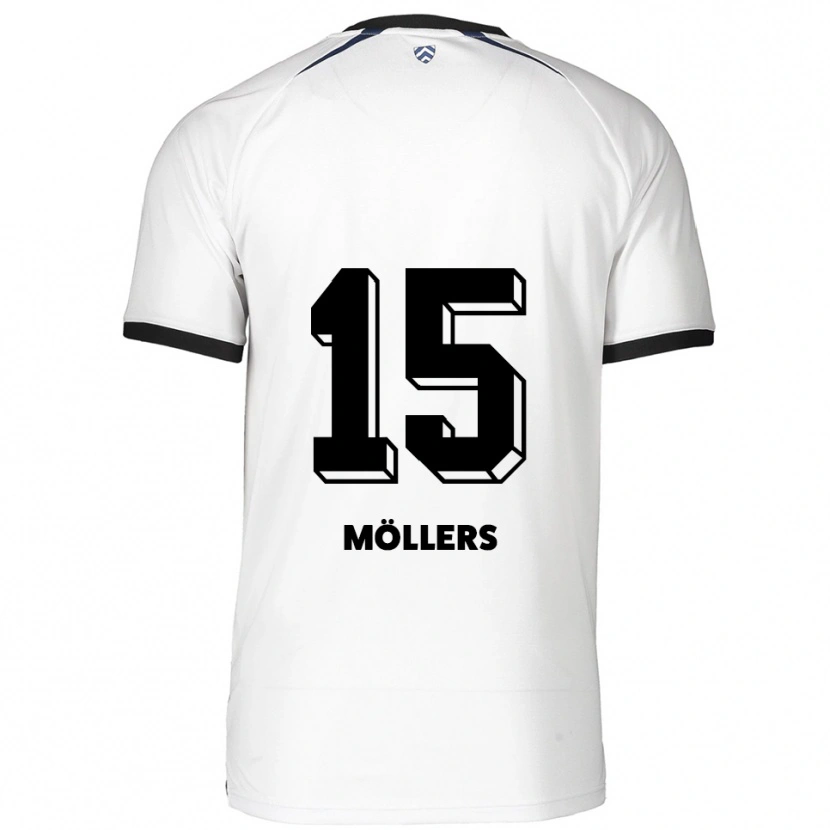 Danxen Hombre Camiseta Niklas Möllers #15 Blanco Negro 2ª Equipación 2025/26 La Camisa