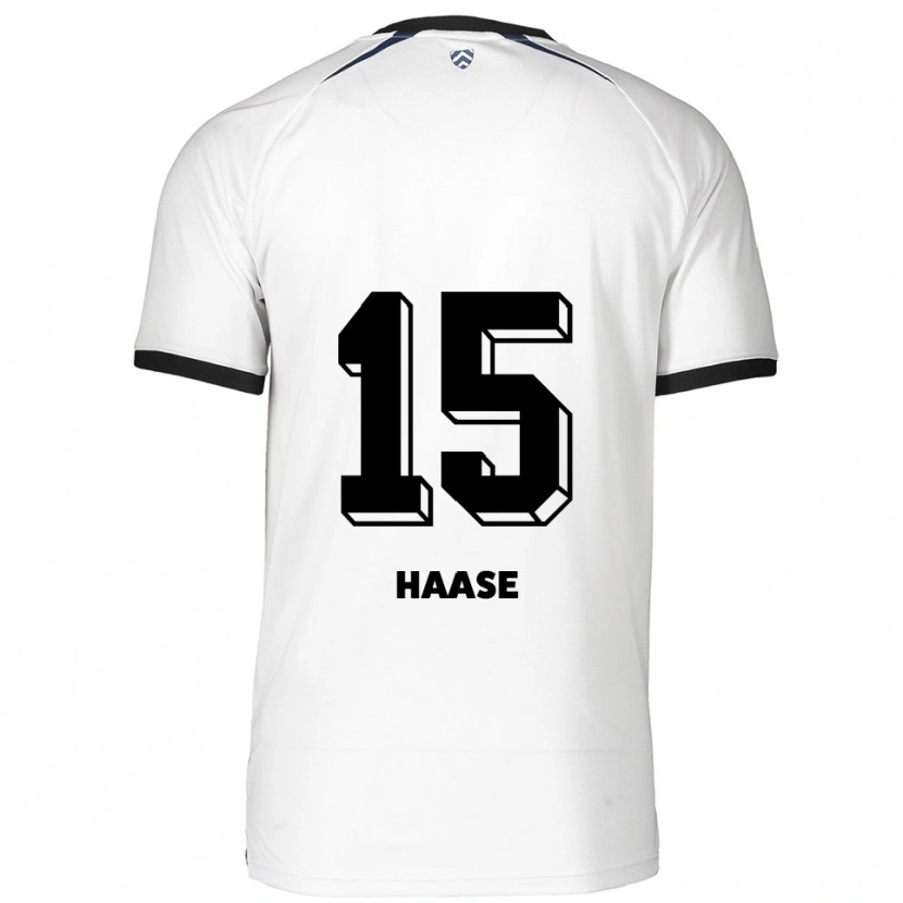 Danxen Hombre Camiseta Leo Haase #15 Blanco Negro 2ª Equipación 2025/26 La Camisa