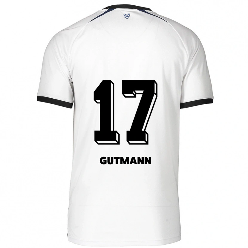 Danxen Hombre Camiseta Glenn Gutmann #17 Blanco Negro 2ª Equipación 2025/26 La Camisa
