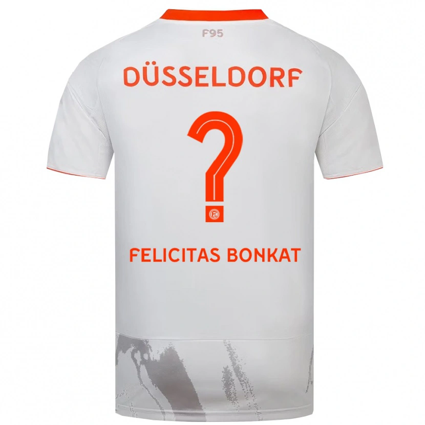 Danxen Hombre Camiseta Lucy Felicitas Bonkat #0 Blanco Naranja 2ª Equipación 2025/26 La Camisa