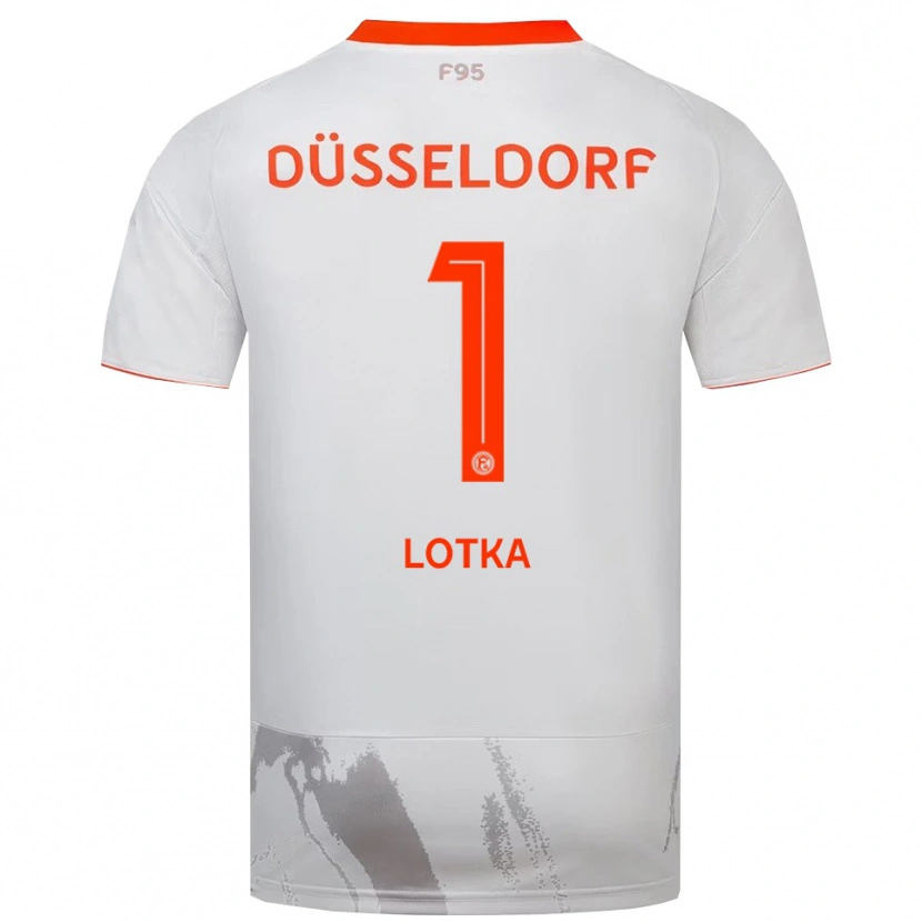 Danxen Hombre Camiseta Marcel Lotka #1 Blanco Naranja 2ª Equipación 2025/26 La Camisa