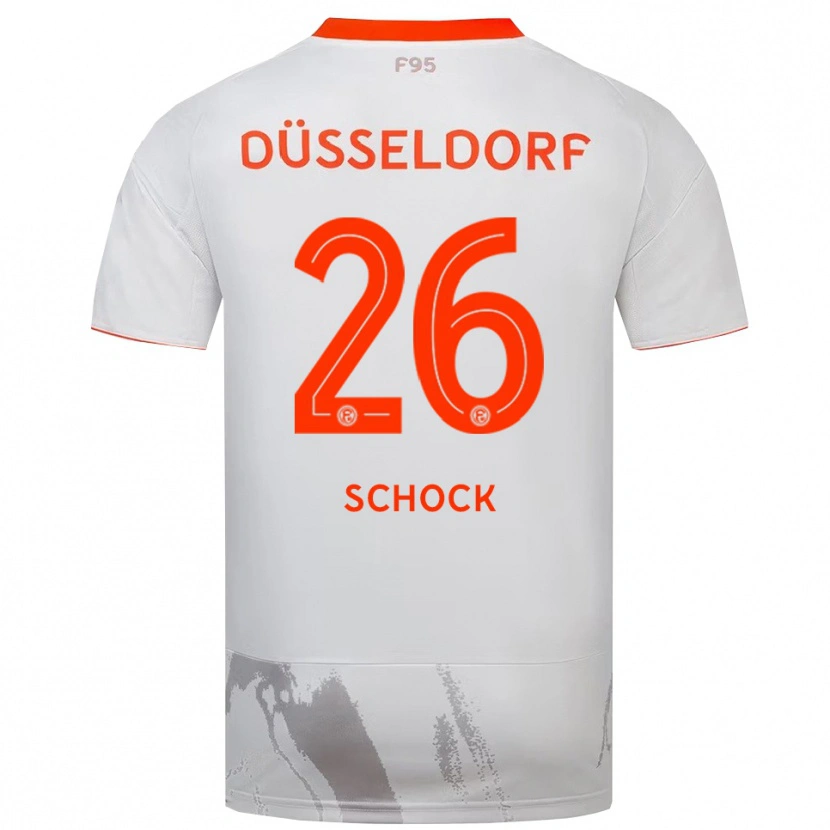 Danxen Hombre Camiseta Florian Schock #26 Blanco Naranja 2ª Equipación 2025/26 La Camisa