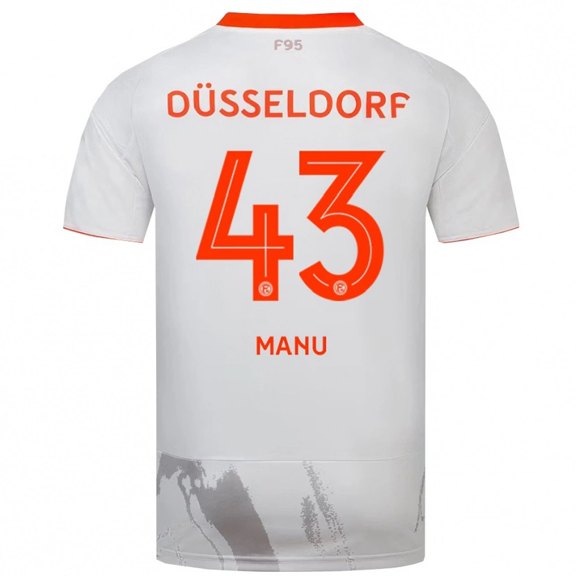 Danxen Hombre Camiseta King Manu #43 Blanco Naranja 2ª Equipación 2025/26 La Camisa