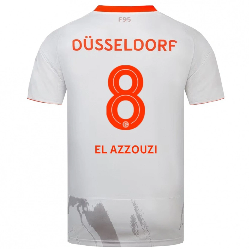 Danxen Hombre Camiseta Anouar El Azzouzi #8 Blanco Naranja 2ª Equipación 2025/26 La Camisa