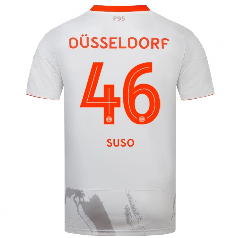 Danxen Hombre Camiseta Sima Suso #46 Blanco Naranja 2ª Equipación 2025/26 La Camisa