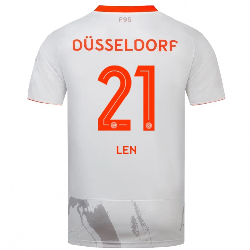 Danxen Hombre Camiseta Maksym Len #21 Blanco Naranja 2ª Equipación 2025/26 La Camisa