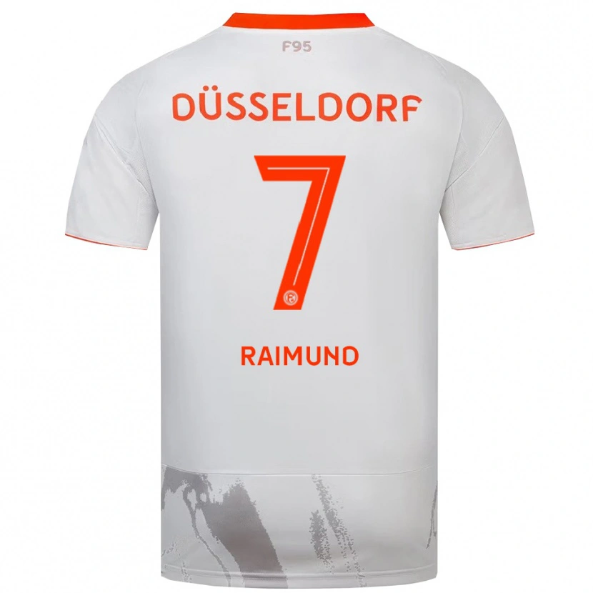 Danxen Hombre Camiseta Luca Raimund #7 Blanco Naranja 2ª Equipación 2025/26 La Camisa