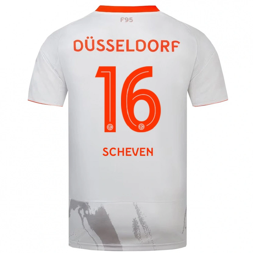 Danxen Hombre Camiseta Josua Scheven #16 Blanco Naranja 2ª Equipación 2025/26 La Camisa