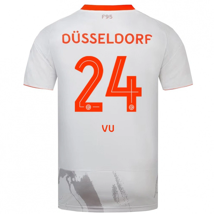 Danxen Hombre Camiseta Simon Vu #24 Blanco Naranja 2ª Equipación 2025/26 La Camisa