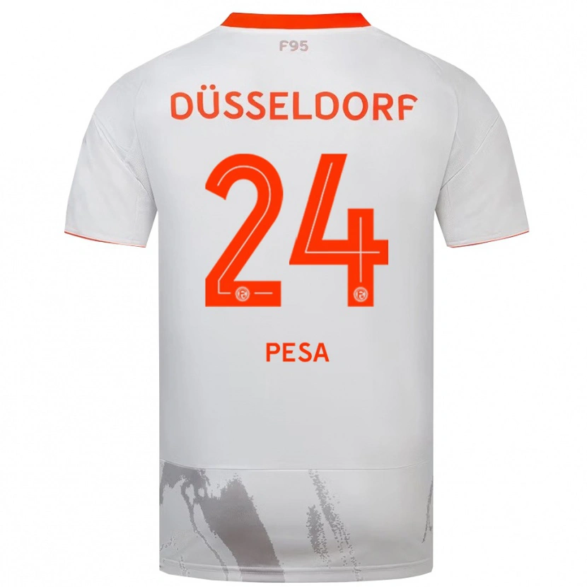 Danxen Hombre Camiseta Adrijan Pesa #24 Blanco Naranja 2ª Equipación 2025/26 La Camisa