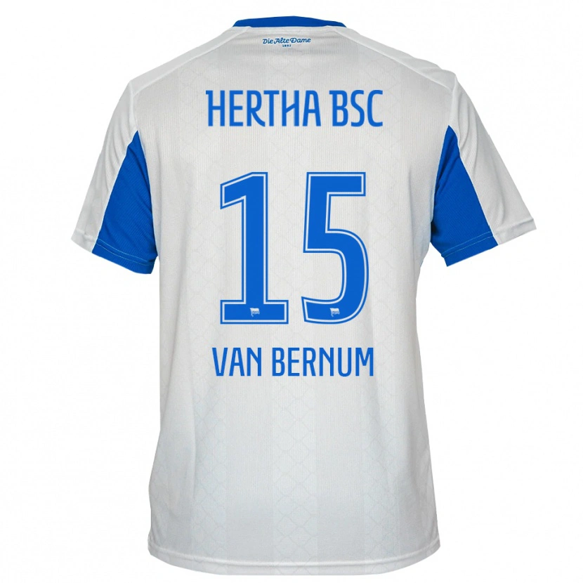 Danxen Hombre Camiseta Ben Van Bernum #15 Blanco Azul 2ª Equipación 2025/26 La Camisa