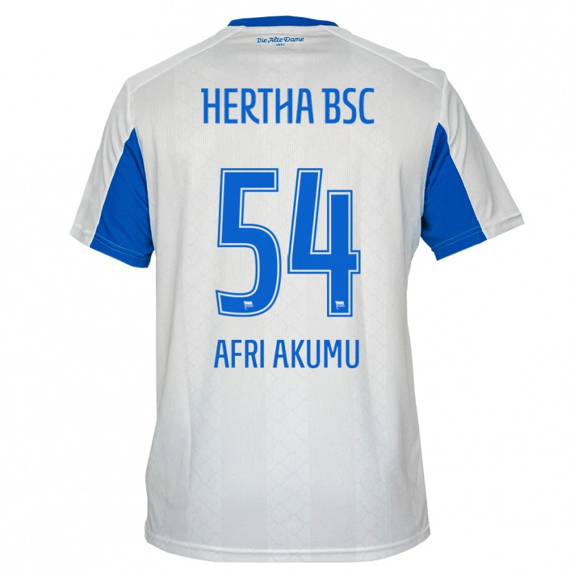 Danxen Hombre Camiseta Maik Afri Akumu #54 Blanco Azul 2ª Equipación 2025/26 La Camisa