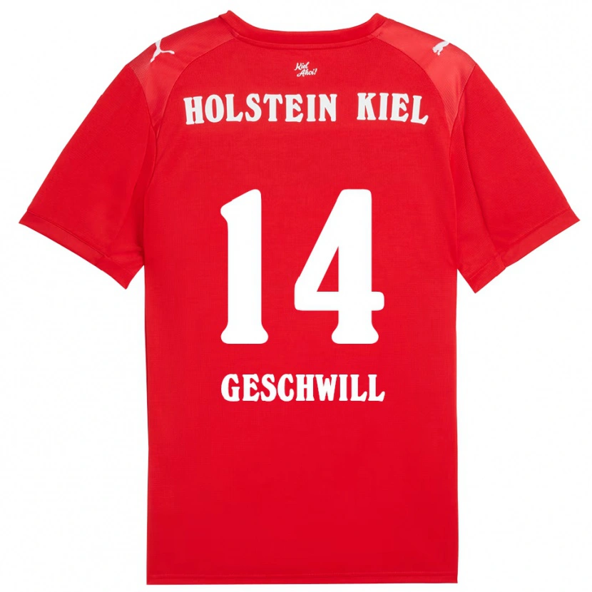 Danxen Hombre Camiseta Max Geschwill #14 Rojo Azul 2ª Equipación 2025/26 La Camisa