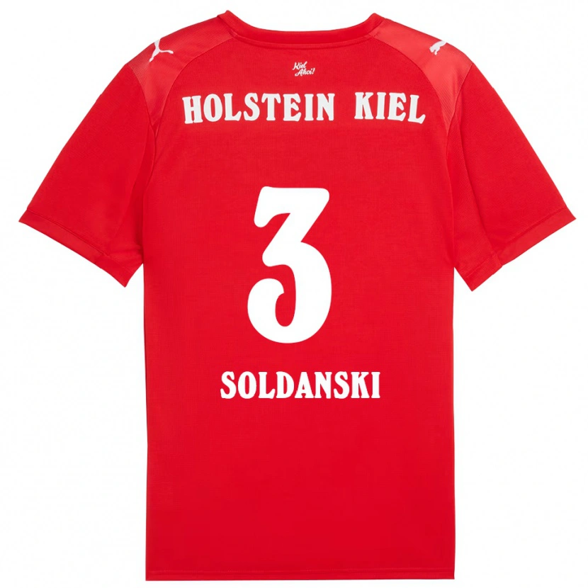 Danxen Hombre Camiseta Lasse Soldanski #3 Rojo Azul 2ª Equipación 2025/26 La Camisa