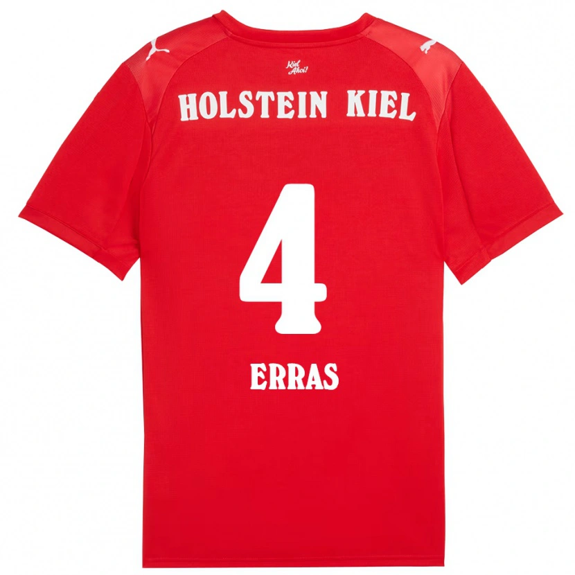 Danxen Hombre Camiseta Patrick Erras #4 Rojo Azul 2ª Equipación 2025/26 La Camisa