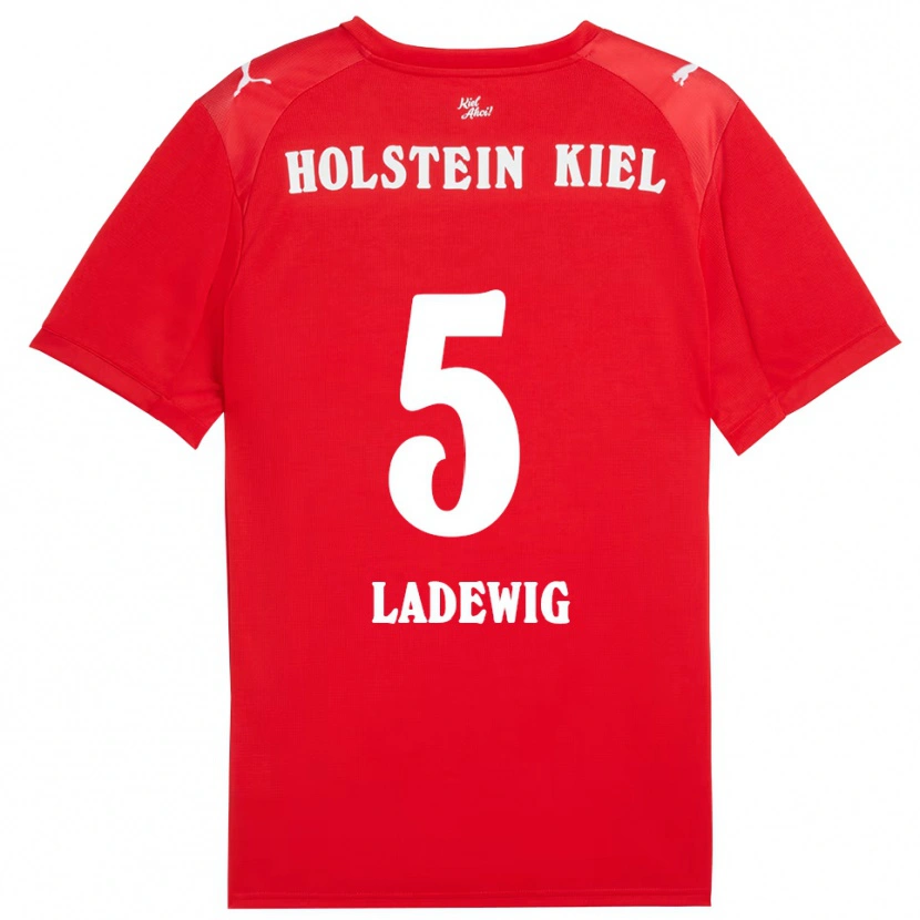 Danxen Hombre Camiseta Lönne Ladewig #5 Rojo Azul 2ª Equipación 2025/26 La Camisa