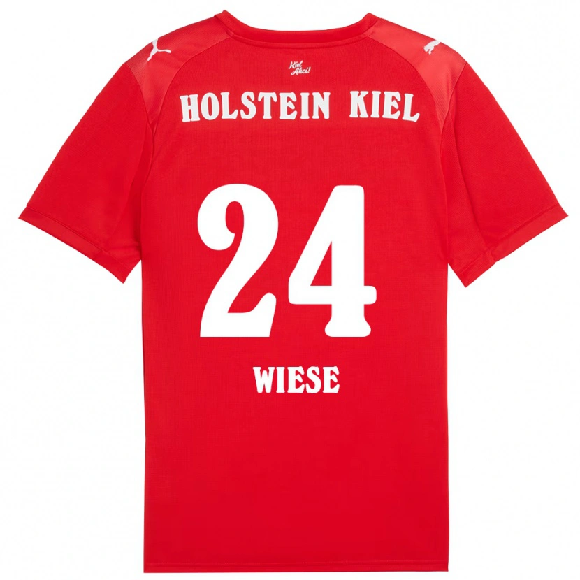 Danxen Hombre Camiseta Leon Wiese #24 Rojo Azul 2ª Equipación 2025/26 La Camisa