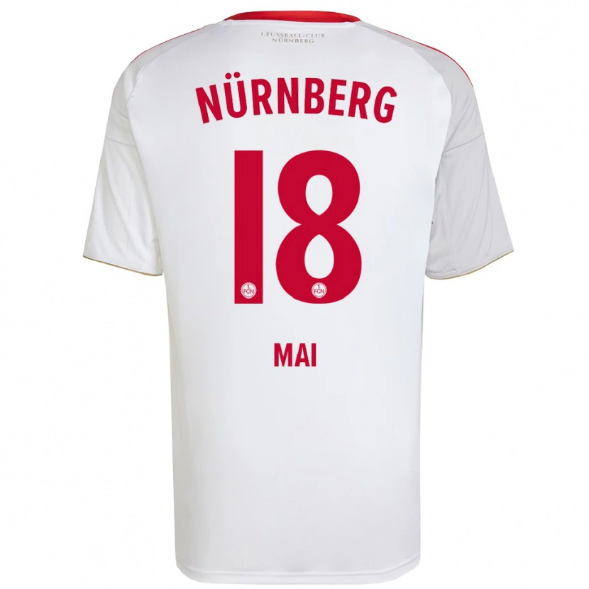 Danxen Hombre Camiseta Franziska Mai #18 Blanco Rojo 2ª Equipación 2025/26 La Camisa