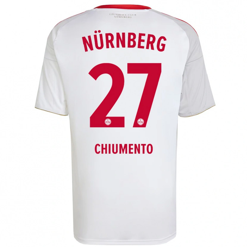 Danxen Hombre Camiseta Levin Chiumento #27 Blanco Rojo 2ª Equipación 2025/26 La Camisa