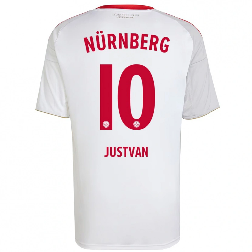 Danxen Hombre Camiseta Julian Justvan #10 Blanco Rojo 2ª Equipación 2025/26 La Camisa