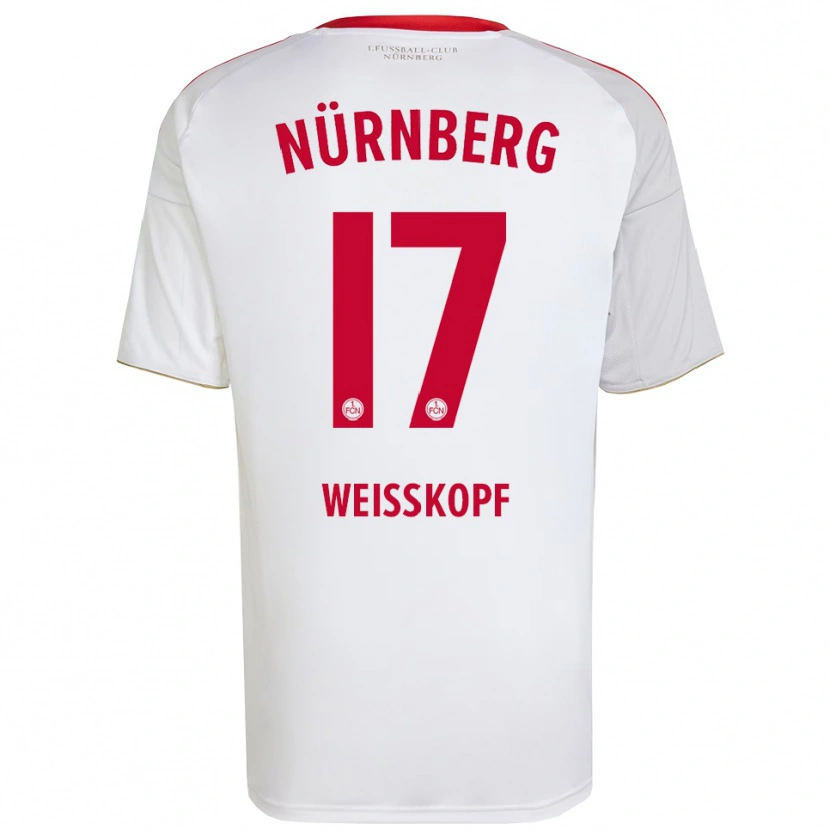 Danxen Hombre Camiseta Jannes Weißkopf #17 Blanco Rojo 2ª Equipación 2025/26 La Camisa
