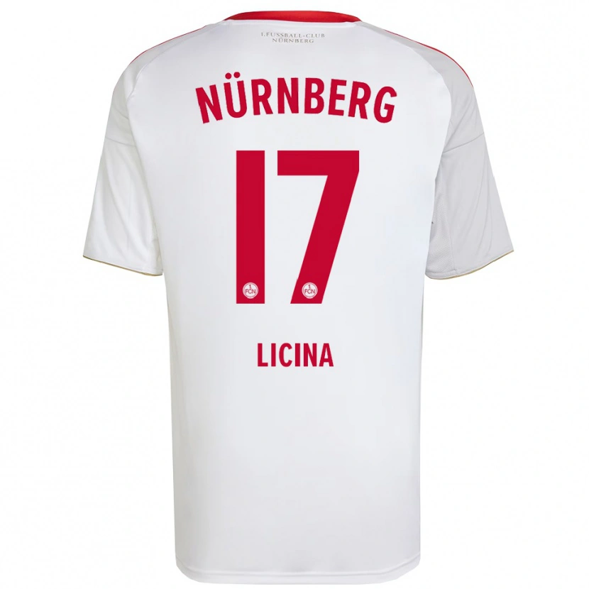 Danxen Hombre Camiseta Selma Licina #17 Blanco Rojo 2ª Equipación 2025/26 La Camisa