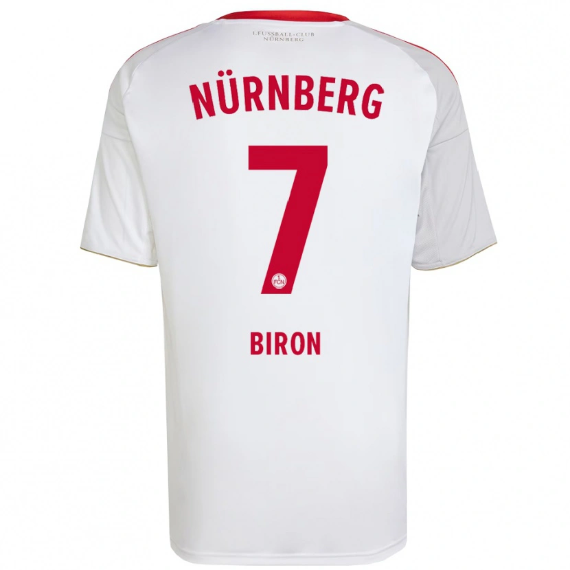 Danxen Hombre Camiseta Mickaël Biron #7 Blanco Rojo 2ª Equipación 2025/26 La Camisa