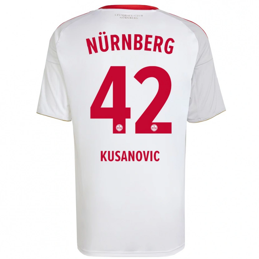 Danxen Hombre Camiseta Tino Kusanovic #42 Blanco Rojo 2ª Equipación 2025/26 La Camisa