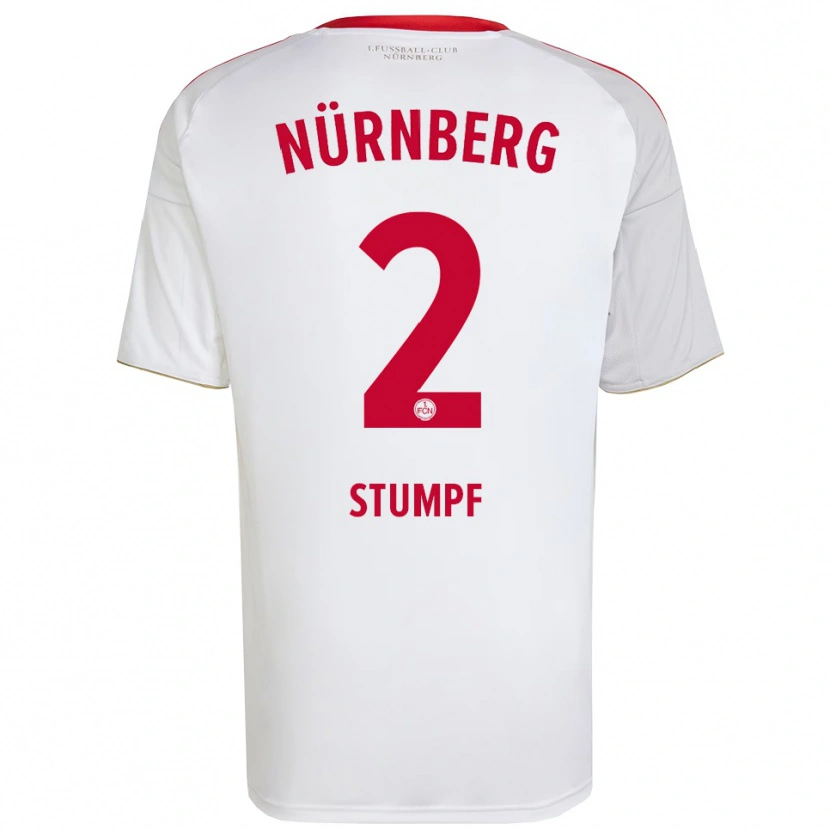 Danxen Hombre Camiseta Lenny Stumpf #2 Blanco Rojo 2ª Equipación 2025/26 La Camisa