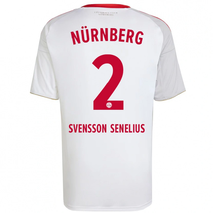 Danxen Hombre Camiseta Klara Svensson Senelius #2 Blanco Rojo 2ª Equipación 2025/26 La Camisa