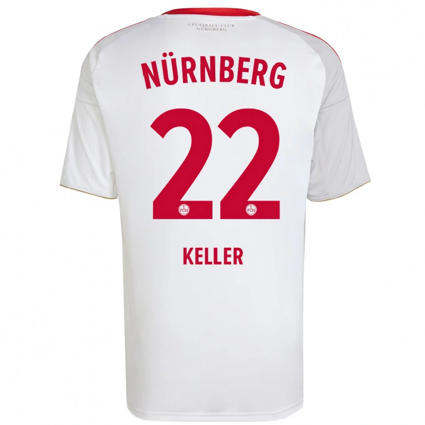 Danxen Hombre Camiseta Noah Keller #22 Blanco Rojo 2ª Equipación 2025/26 La Camisa