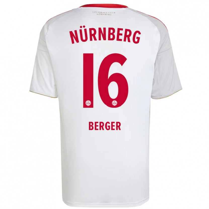 Danxen Hombre Camiseta Tim Berger #16 Blanco Rojo 2ª Equipación 2025/26 La Camisa