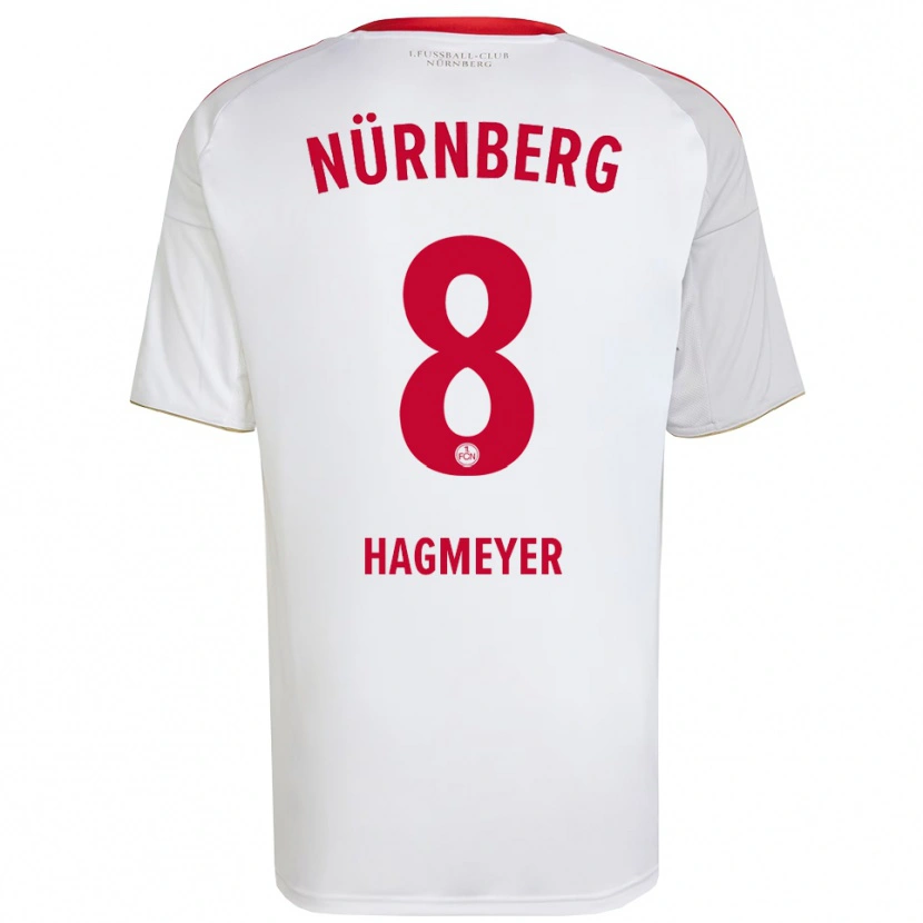 Danxen Hombre Camiseta Ben Hagmeyer #8 Blanco Rojo 2ª Equipación 2025/26 La Camisa