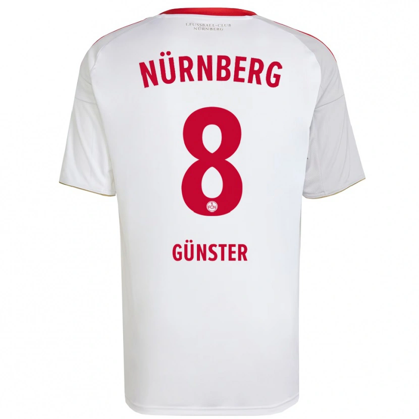 Danxen Hombre Camiseta Meret Günster #8 Blanco Rojo 2ª Equipación 2025/26 La Camisa