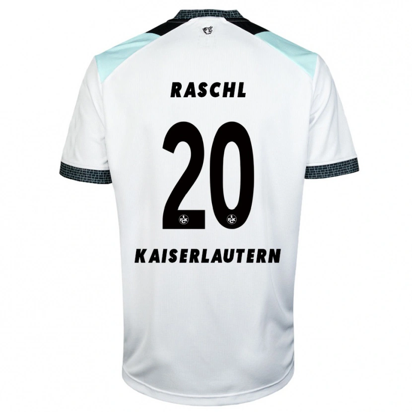 Danxen Hombre Camiseta Tobias Raschl #20 Blanco Negro 2ª Equipación 2025/26 La Camisa